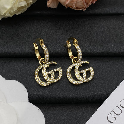 GUCCI GG CRYSTAL HOOP EARRINGS – FULL SET - 1:1 HIGH END