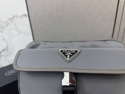 PRADA RE-NYLON LEATHER-TRIMMED SHOULDER BAG – FULL SET – 1:1 HIGH END