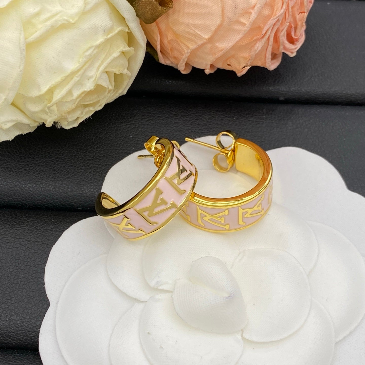 LOUIS VUITTON LV ICONIC ENAMEL EARRINGS – Full Set - 1:1 HIGH END