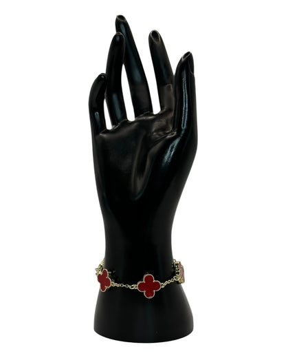 Van Cleef & Arpels Alhambra Armband mit Kleeblättern Rot