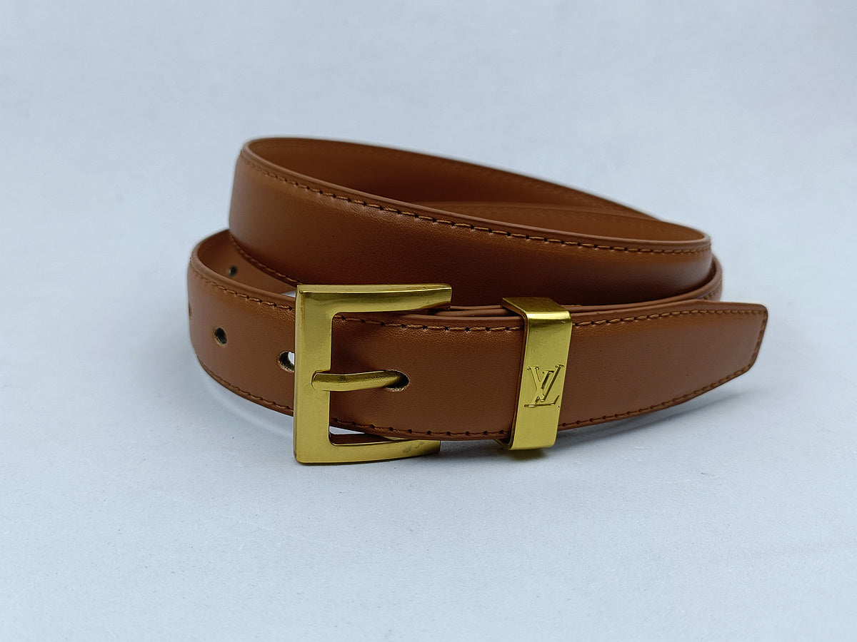 LOUIS VUITTON EPI LEATHER AND CROCODILE RETRO PIN BUCKLE BELT – FULL SET – 1:1 HIGH END
