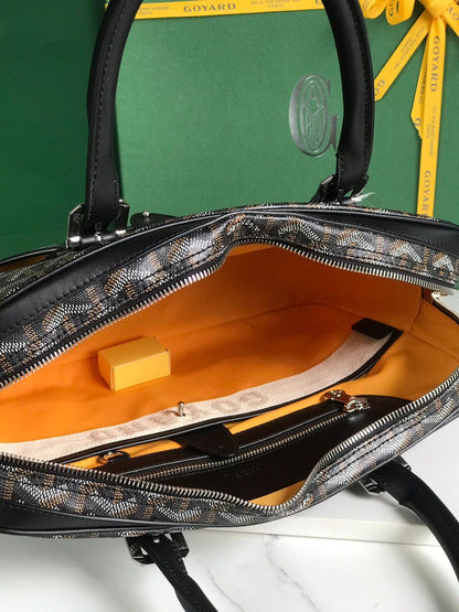 Sac Goyard - noir - Porte-documents haut de gamme style Ambassadeur - Toile à chevrons
 | 7A SUPER | QUALITÉ ORIGINALE | ENSEMBLE COMPLET
