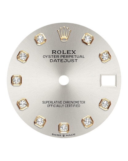 Rolex Datejust Silver Dial with Diamond Markers, 31mm Yellow Gold President - U1 FACTORY - AUTOMATIK