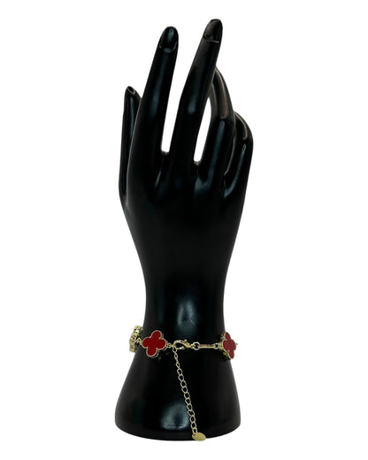 Van Cleef & Arpels Alhambra Armband mit Kleeblättern Rot