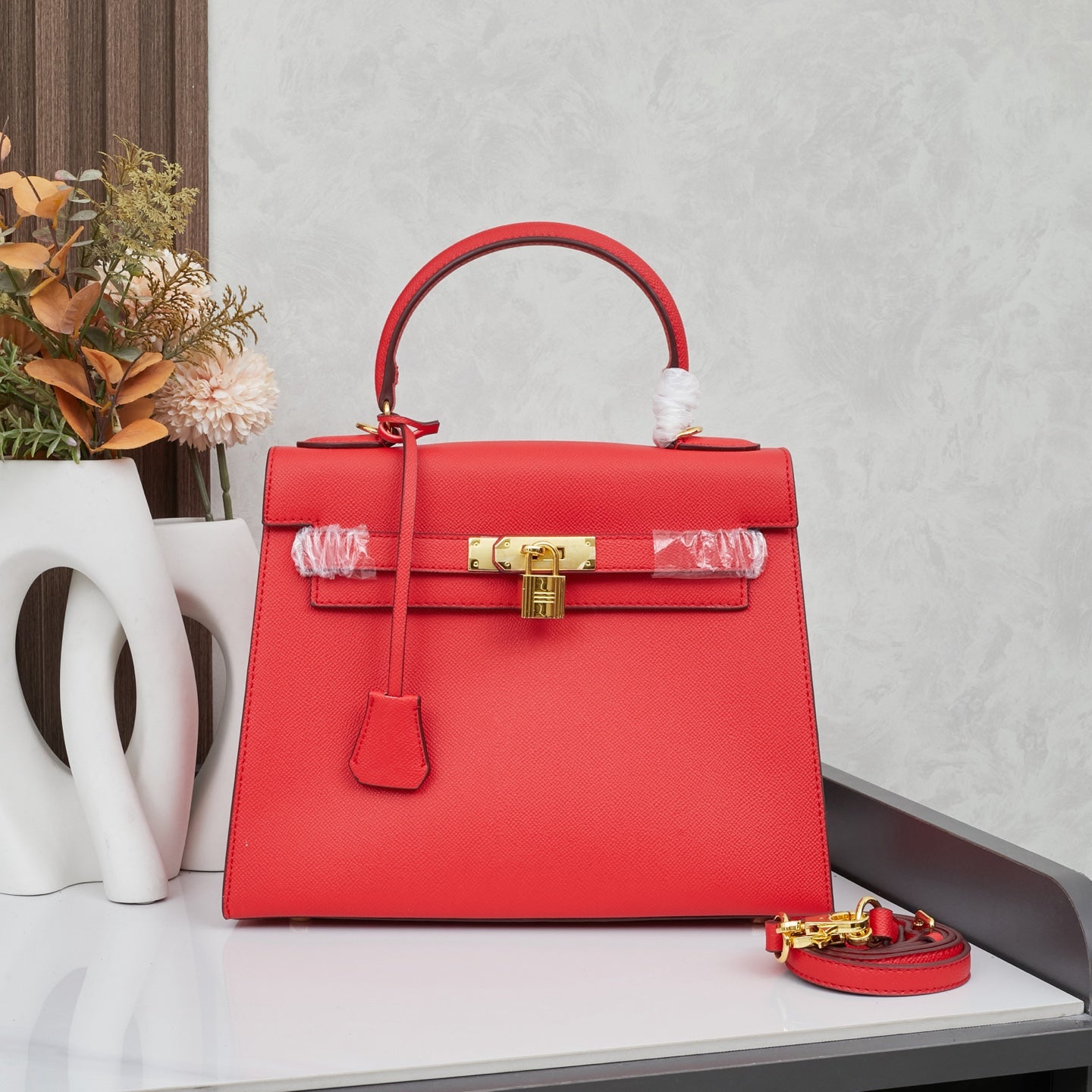 HERMÈS SCHULTERTASCHE KELLY 28CM FEU RETOURNE GOLD - 1:1 HIGH END