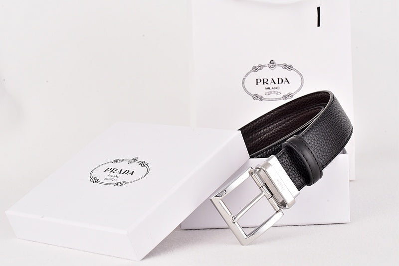 PRADA BUSINESS RETRO PIN BUCKLE LEATHER BELT COLLECTION – FULL SET – 1:1 HIGH END