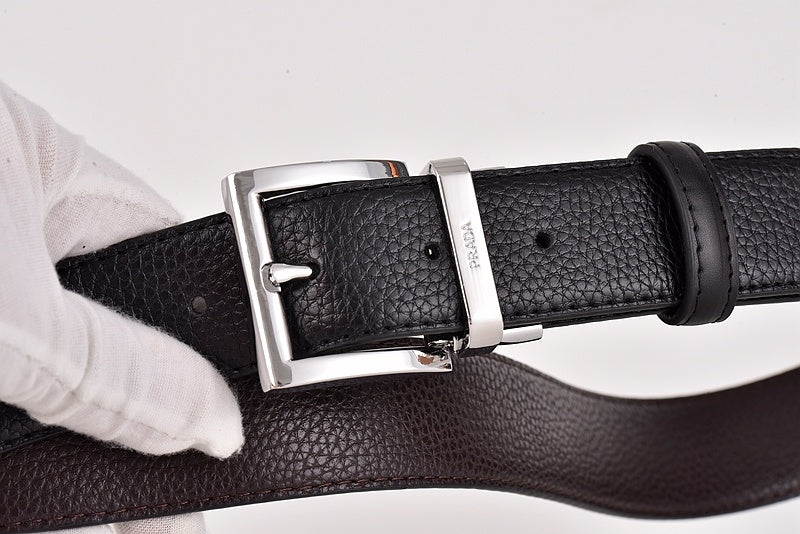 PRADA BUSINESS RETRO PIN BUCKLE LEATHER BELT COLLECTION – FULL SET – 1:1 HIGH END