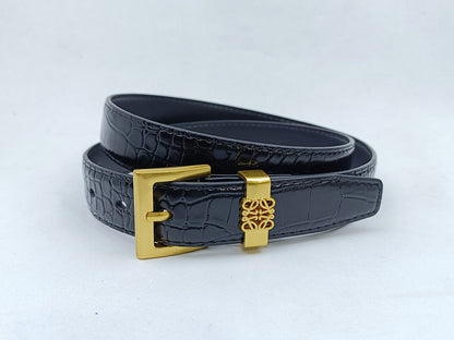 LOEWE ANAGRAM RETRO PIN BUCKLE LEATHER BELT – FULL SET – 1:1 HIGH END