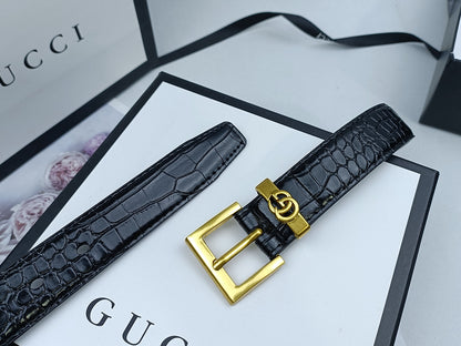 GUCCI GG DOUBLE G RETRO PIN BUCKLE LEATHER BELT – FULL SET – 1:1 HIGH END