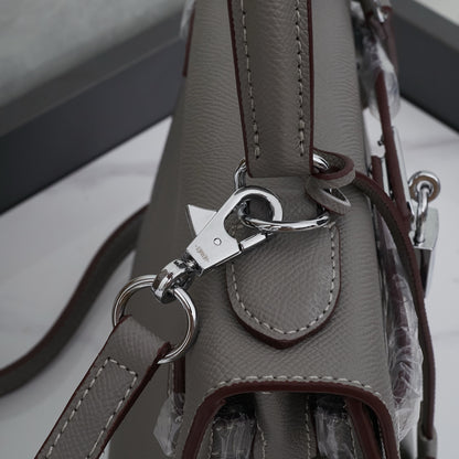 HERMÈS SCHULTERTASCHE KELLY 28CM FEU RETOURNE SILVER - 1:1 HIGH END