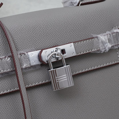 HERMÈS SCHULTERTASCHE KELLY 28CM FEU RETOURNE SILVER - 1:1 HIGH END