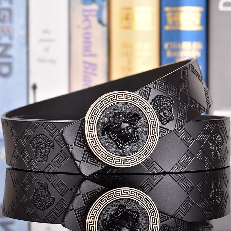 VERSACE MEDUSA AND RETRO EMBOSSED LEATHER BELT COLLECTION – 1:1 HIGH END