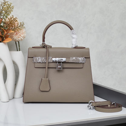 HERMÈS SCHULTERTASCHE KELLY 28CM FEU RETOURNE SILVER - 1:1 HIGH END