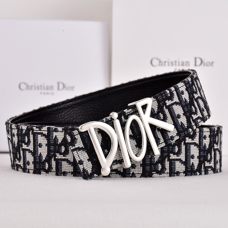 DIOR OBLIQUE DIOR LETTER RETRO BUCKLE BELT – FULL SET – 1:1 HIGH END