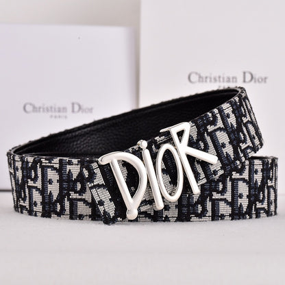 DIOR OBLIQUE DIOR LETTER RETRO BUCKLE BELT – FULL SET – 1:1 HIGH END