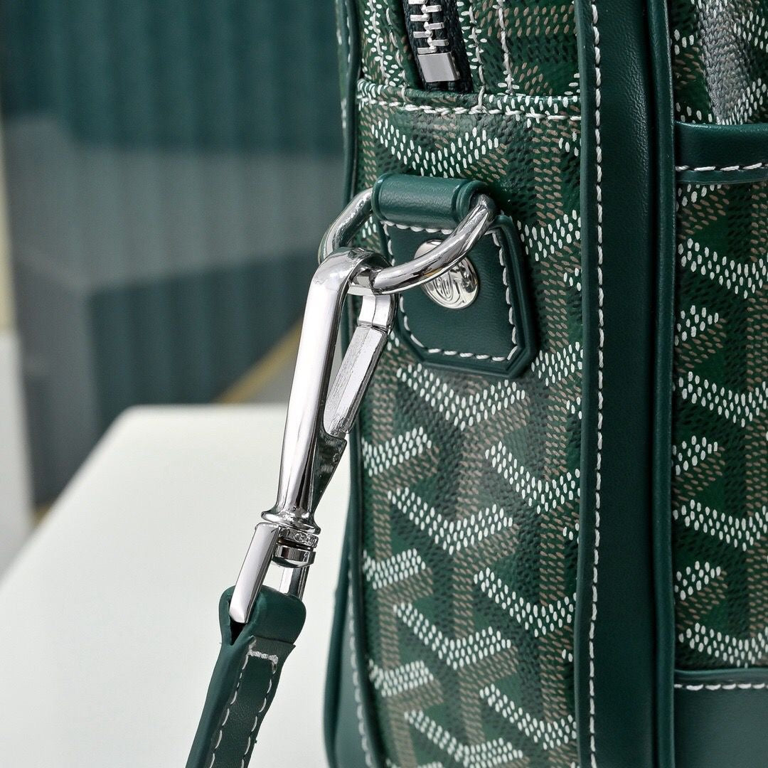 Sac Goyard - vert - Porte-documents haut de gamme style Ambassadeur - Toile à chevrons
 | 7A SUPER | QUALITÉ ORIGINALE | ENSEMBLE COMPLET
