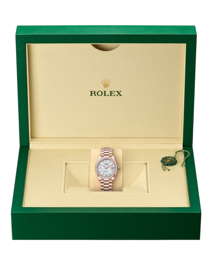 Rolex Datejust 31mm White with Rosé Diamonds Perlmutt Dial - U1 FACTORY - AUTOMATIK - Jubilee