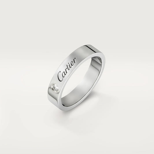 Cartier C de Cartier Ring aus Silber mit einem Brillanten