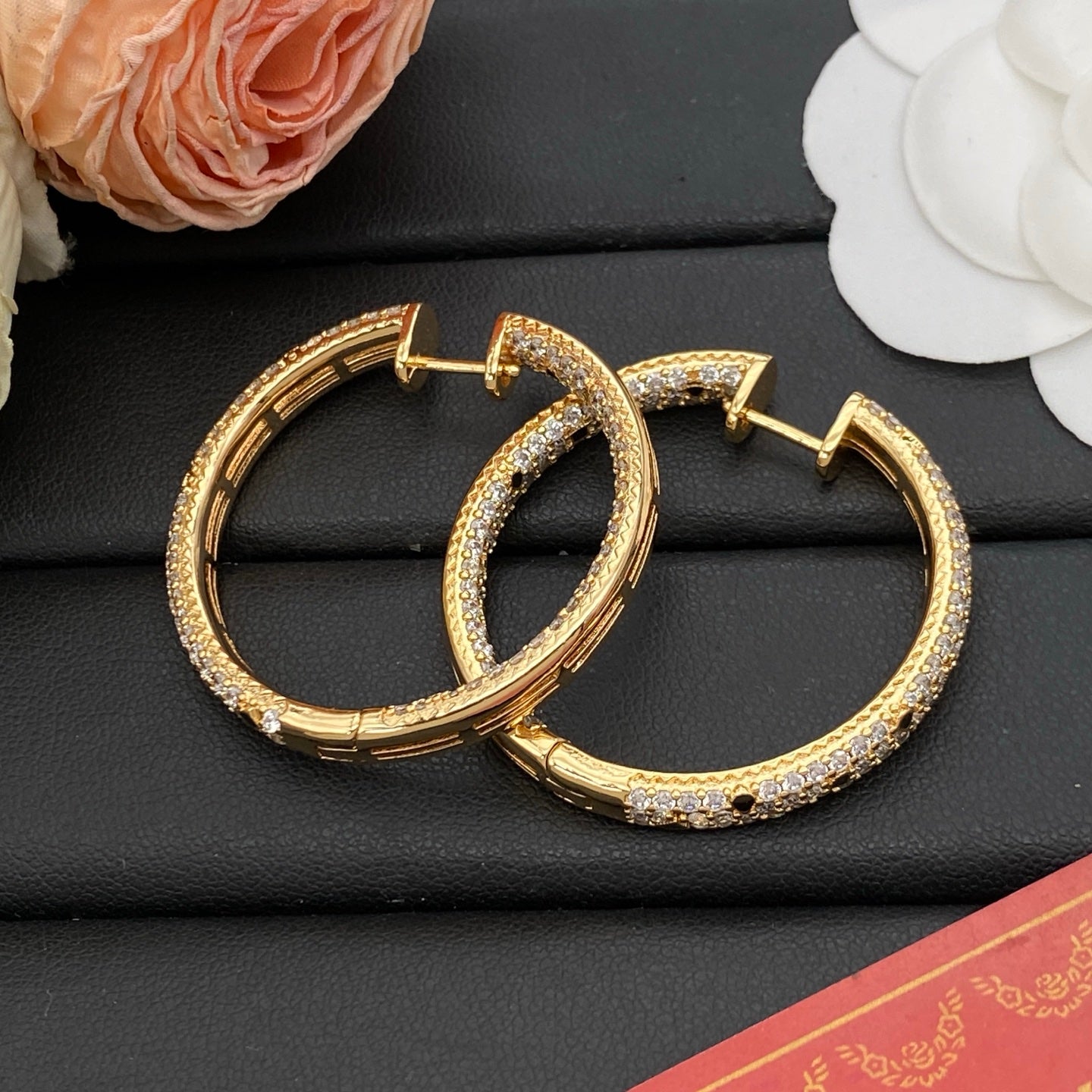 CARTIER PANTHÈRE DIAMOND HOOP EARRINGS – FULL SET – 1:1 HIGH END