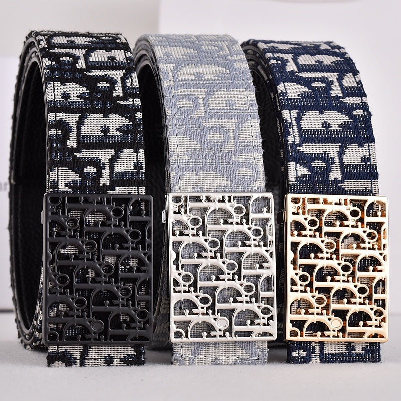 DIOR OBLIQUE CD JACQUARD RETRO BUCKLE BELT-FULL SET – 1:1 HIGH END
