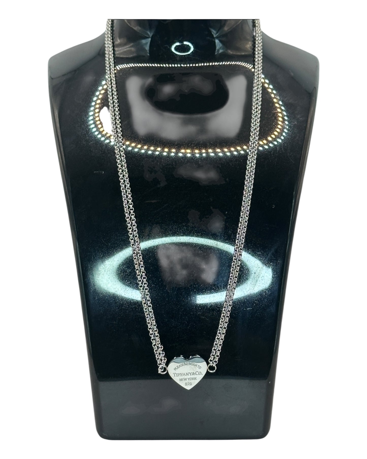 Tiffany & Co. Herz-Halskette aus 925 Sterling-Silber mit feiner Kette