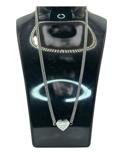 Tiffany & Co. Herz-Halskette aus 925 Sterling-Silber mit feiner Kette