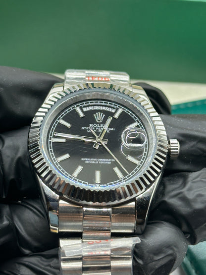 Rolex Day-Date Black Dial, 40mm White Gold President - U1 FACTORY - AUTOMATIK