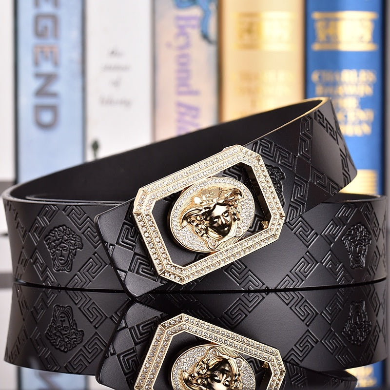 VERSACE MEDUSA AND RETRO EMBOSSED LEATHER BELT COLLECTION – 1:1 HIGH END