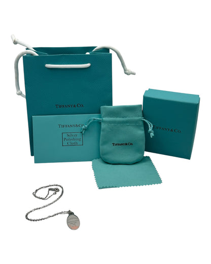 Tiffany & Co. Halskette pink mit ovalem Anhänger aus 925 Sterling-Silber