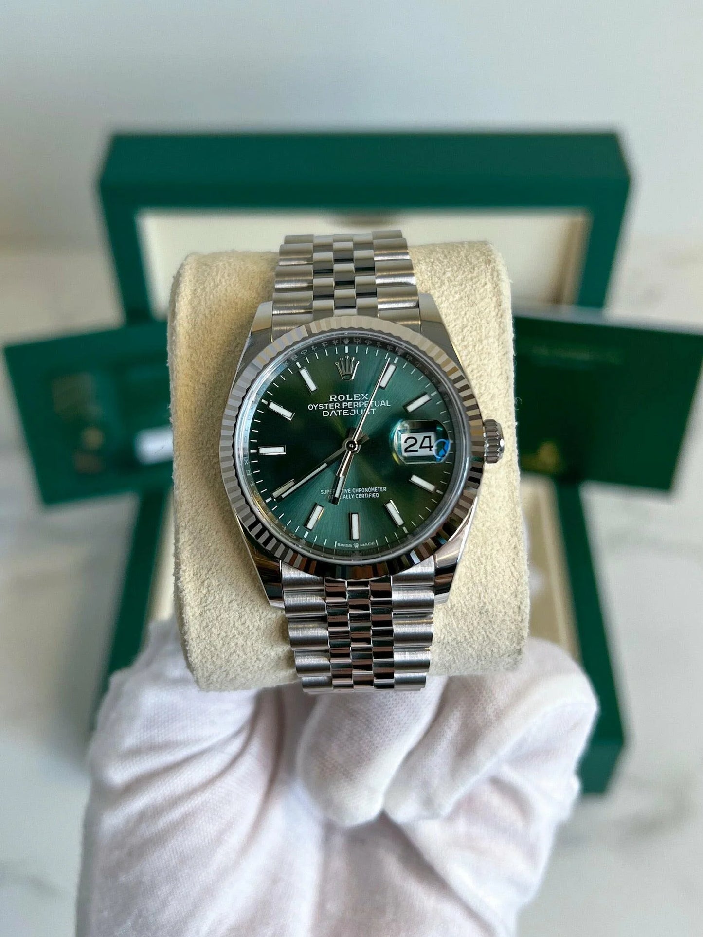 ROLEX DATE JUST GREEN DIAL 36/41 - U1 FACTORY - (DROPSHIPPING PRODUKT)