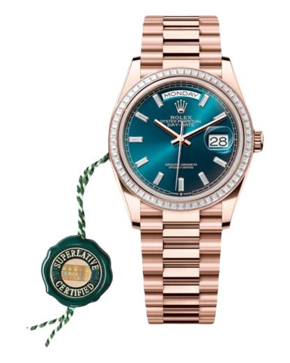Rolex Day-Date Blue-Green Ombré Dial, 36mm Everose Gold President - U1 FACTORY - AUTOMATIK