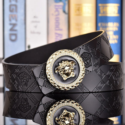 VERSACE MEDUSA AND RETRO EMBOSSED LEATHER BELT COLLECTION – 1:1 HIGH END