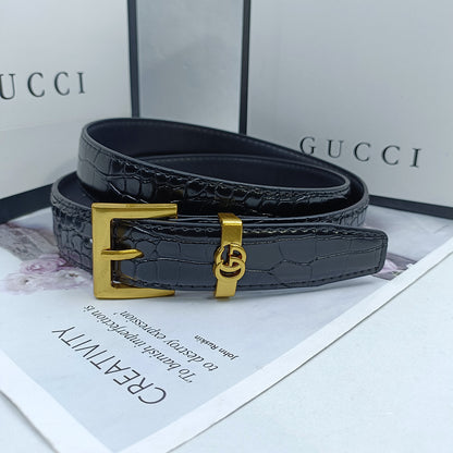 GUCCI GG DOUBLE G RETRO PIN BUCKLE LEATHER BELT – FULL SET – 1:1 HIGH END