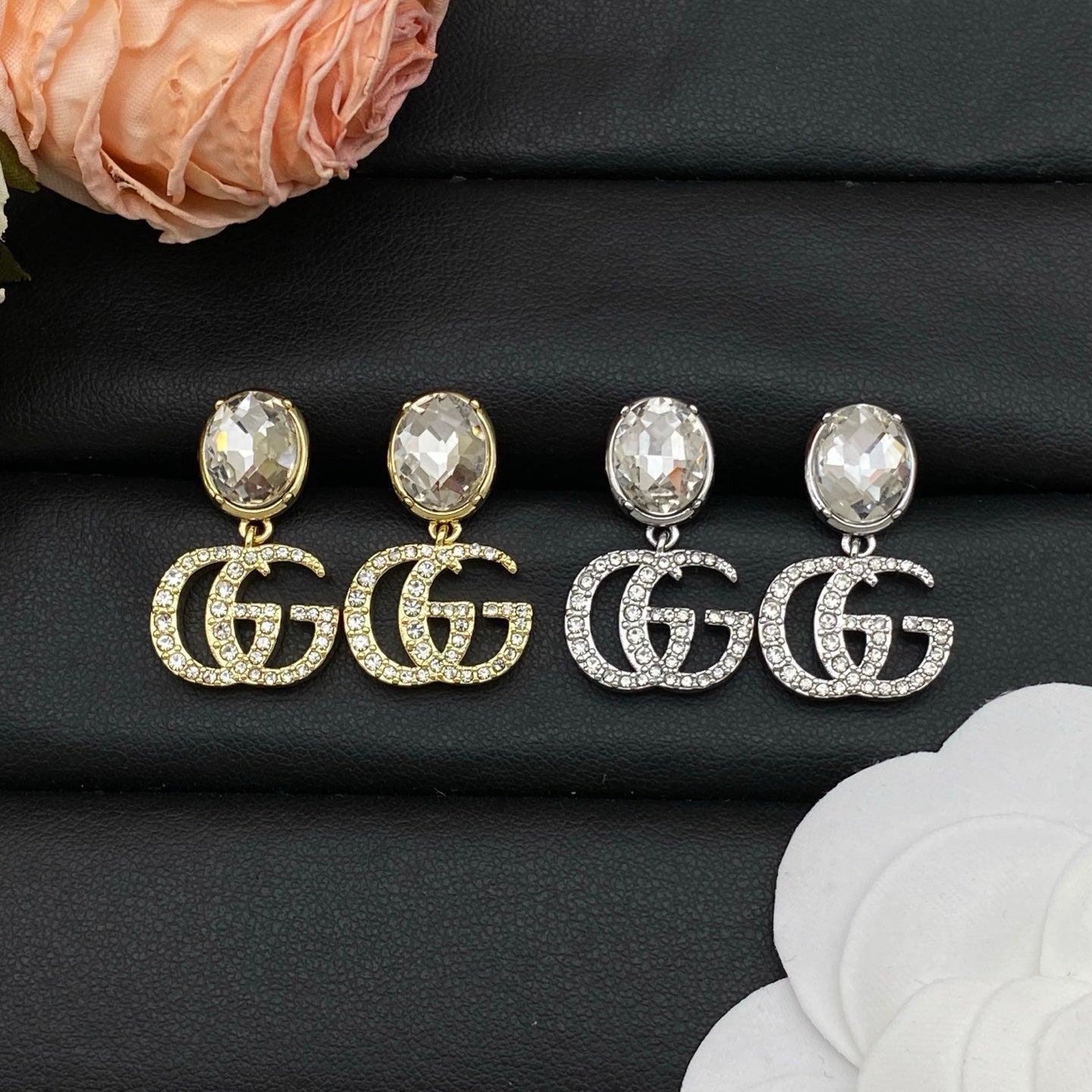 GUCCI CRYSTAL DOUBLE G EARRINGE – FULL SET - 1:1 HIGH END