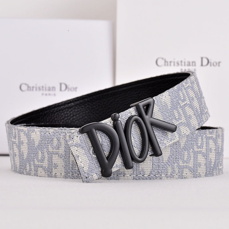 DIOR OBLIQUE DIOR LETTER RETRO BUCKLE BELT – FULL SET – 1:1 HIGH END