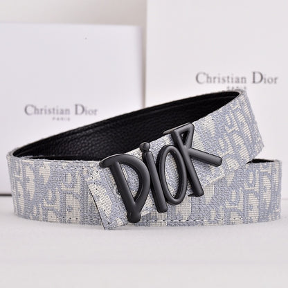 DIOR OBLIQUE DIOR LETTER RETRO BUCKLE BELT – FULL SET – 1:1 HIGH END