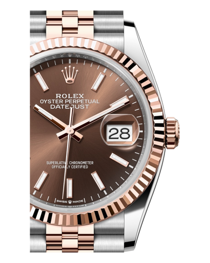 Rolex Datejust Chocolate 36mm Bicolor Rose Jubilee - U1 FACTORY - AUTOMATIK