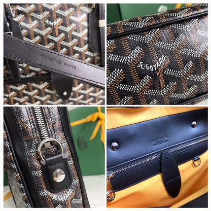 Sac Goyard - noir - Porte-documents haut de gamme style Ambassadeur - Toile à chevrons
 | 7A SUPER | QUALITÉ ORIGINALE | ENSEMBLE COMPLET