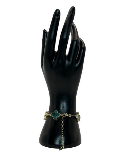 Van Cleef & Arpels Alhambra Armband mit Kleeblättern Grün