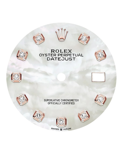 Rolex Datejust White Dial with Diamond Markers, 31mm Bicolor Jubilee - U1 FACTORY - AUTOMATIK