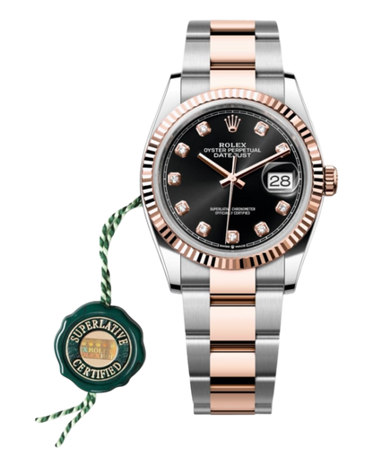 Rolex Datejust Black with Diamonds Dial 36mm - Oyster - U1 FACTORY - AUTOMATIK