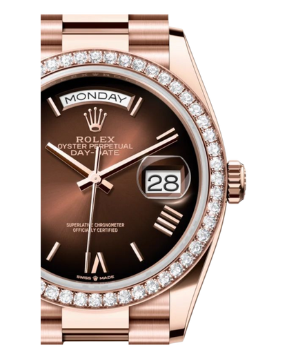 Rolex Day-Date Brown Dial with Roman Numerals, 40mm Everose Gold President - U1 FACTORY - AUTOMATIK