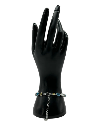 Swarovski Armband mit ovalen Steinen in Blautönen und Gelb