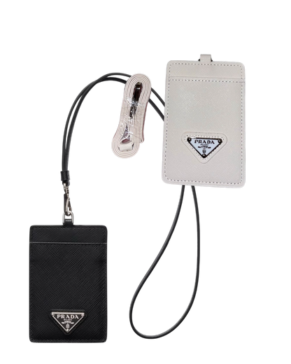 PRADA Neck Cardholder / Ausweisetui – Weiß / Schwarz