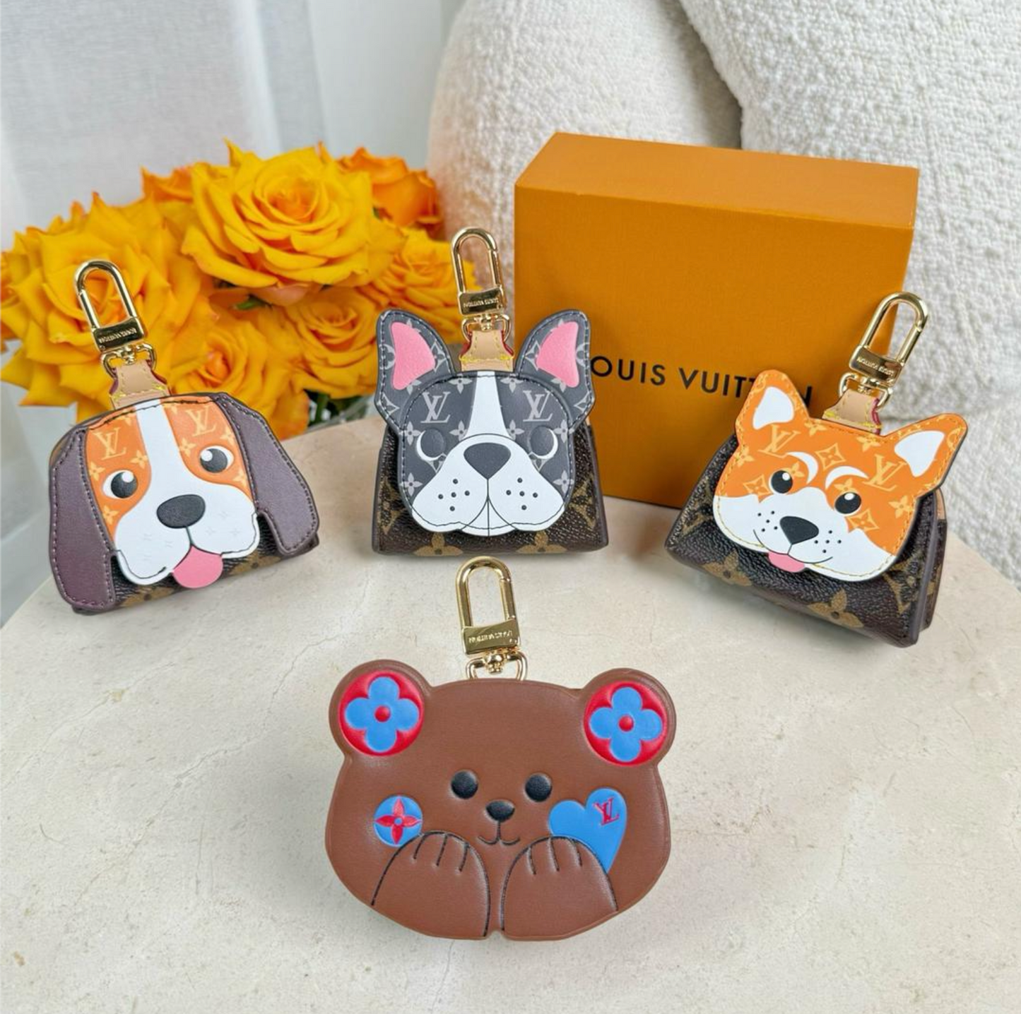 LOUIS VUITTON SCHLÜSSELANHÄNGER / KEYCHAIN SET - MIT BOX - HIGH END 1:1