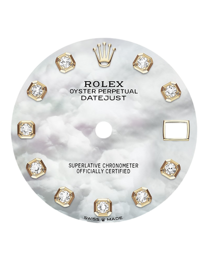 Rolex Datejust White Dial with Diamond Markers, 31mm Bicolor - Jubilee - U1 FACTORY - AUTOMATIK
