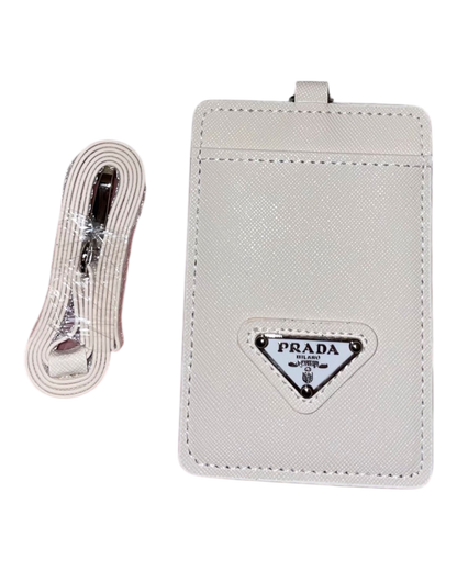 PRADA Neck Cardholder / Ausweisetui – Weiß / Schwarz