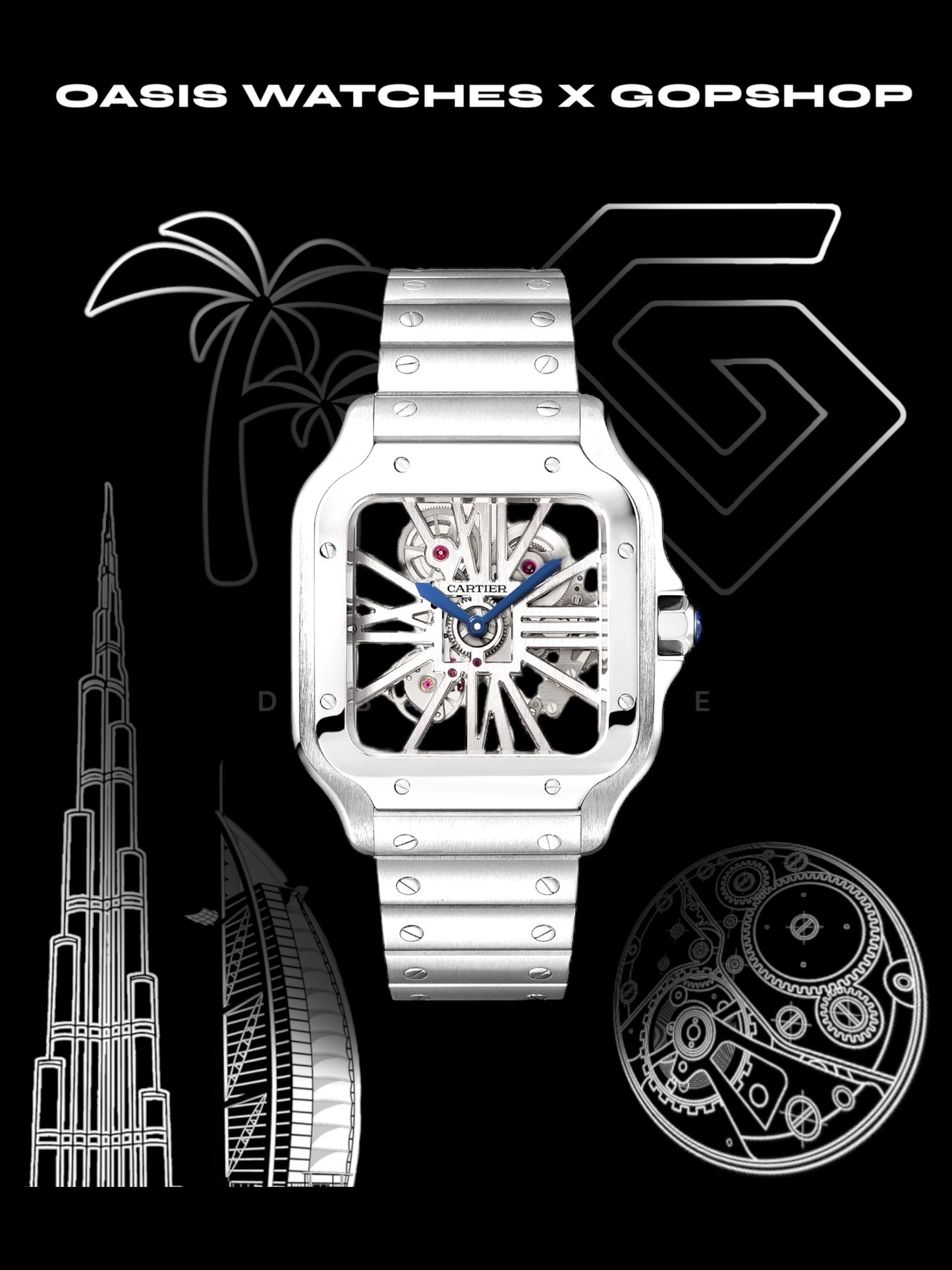 SANTOS DE CARTIER SKELETON - HIGH END FACTORY UHR | FULLSET