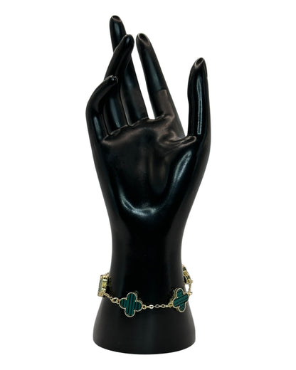 Van Cleef & Arpels Alhambra Armband mit Kleeblättern Grün