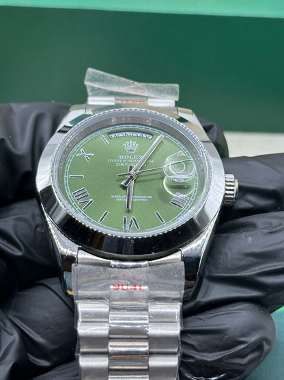 Rolex Day-Date Green Roman Dial, 40mm White Gold President - U1 FACTORY - AUTOMATIK